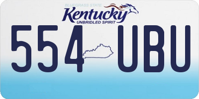 KY license plate 554UBU