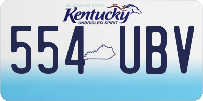 KY license plate 554UBV