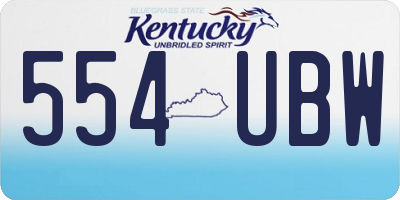 KY license plate 554UBW