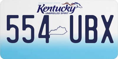 KY license plate 554UBX