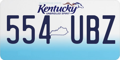 KY license plate 554UBZ