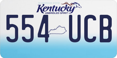 KY license plate 554UCB