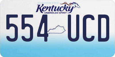 KY license plate 554UCD