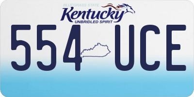 KY license plate 554UCE