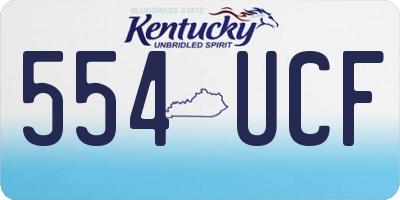 KY license plate 554UCF