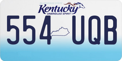KY license plate 554UQB