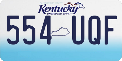 KY license plate 554UQF