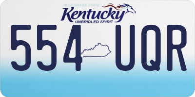 KY license plate 554UQR