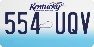 KY license plate 554UQV