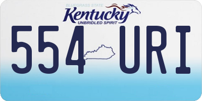 KY license plate 554URI