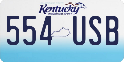 KY license plate 554USB