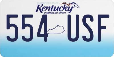 KY license plate 554USF