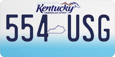 KY license plate 554USG