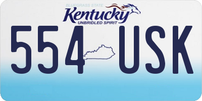 KY license plate 554USK
