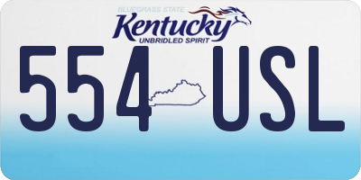 KY license plate 554USL