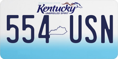 KY license plate 554USN