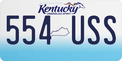 KY license plate 554USS