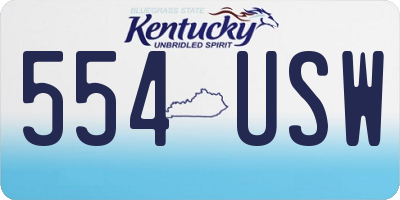 KY license plate 554USW