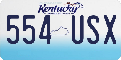 KY license plate 554USX