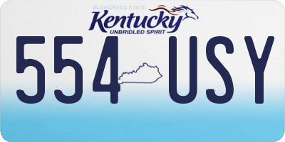 KY license plate 554USY