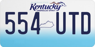 KY license plate 554UTD