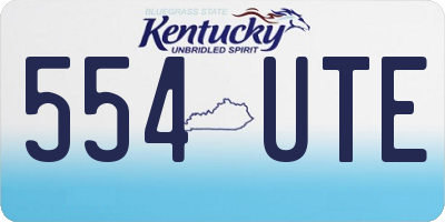 KY license plate 554UTE