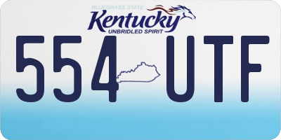 KY license plate 554UTF
