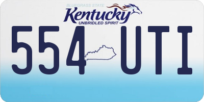 KY license plate 554UTI