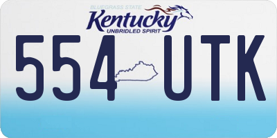 KY license plate 554UTK
