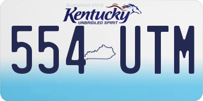 KY license plate 554UTM