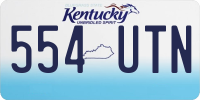 KY license plate 554UTN