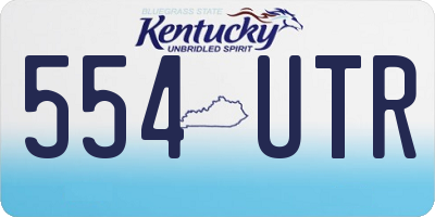 KY license plate 554UTR