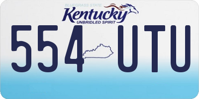KY license plate 554UTU