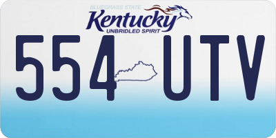 KY license plate 554UTV