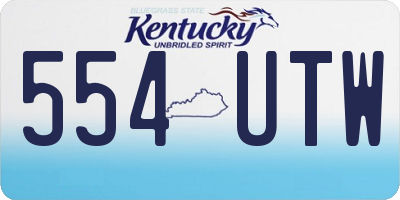 KY license plate 554UTW