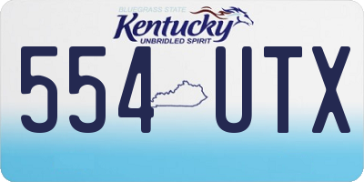 KY license plate 554UTX
