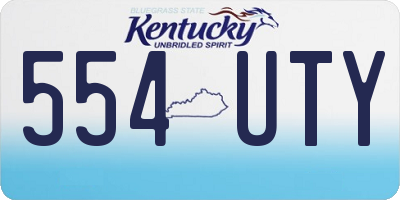 KY license plate 554UTY