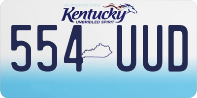 KY license plate 554UUD