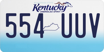 KY license plate 554UUV