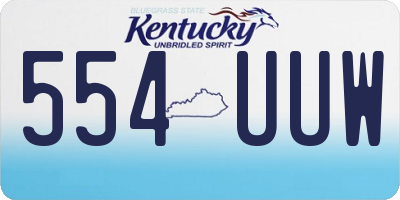 KY license plate 554UUW