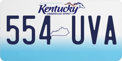 KY license plate 554UVA