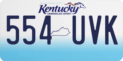 KY license plate 554UVK