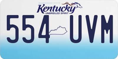KY license plate 554UVM