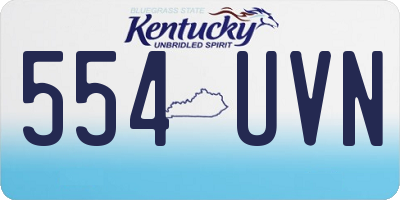 KY license plate 554UVN