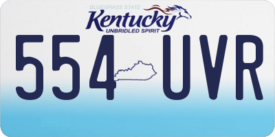 KY license plate 554UVR