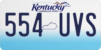 KY license plate 554UVS