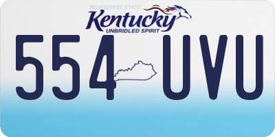 KY license plate 554UVU