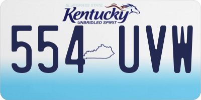 KY license plate 554UVW