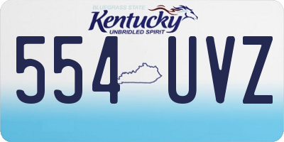 KY license plate 554UVZ