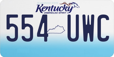 KY license plate 554UWC